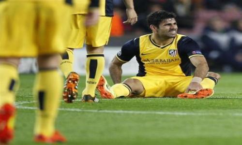 إصابة كوستا لاعب أتلتيكو مدريد في عضلات الفخذ الخلفية